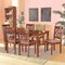 Baxton Studio Renaud Modern and Contemporary Grey Fabric and Walnut Brown Finished Wood 7-Piece Dining Set 176-10543-10520-Zoro - alternate 6